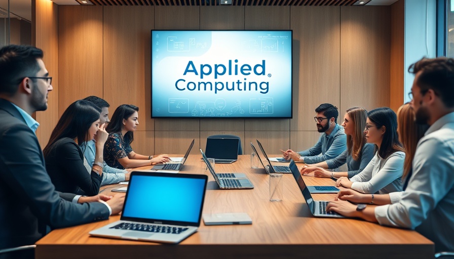 Professionals discussing AI in the energy industry in a modern conference room.