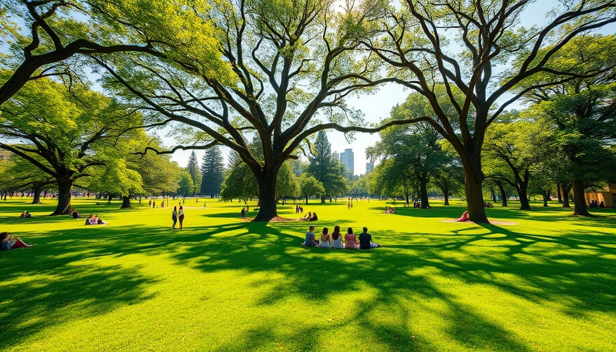 People enjoy sunny London park, vibrant green atmosphere.