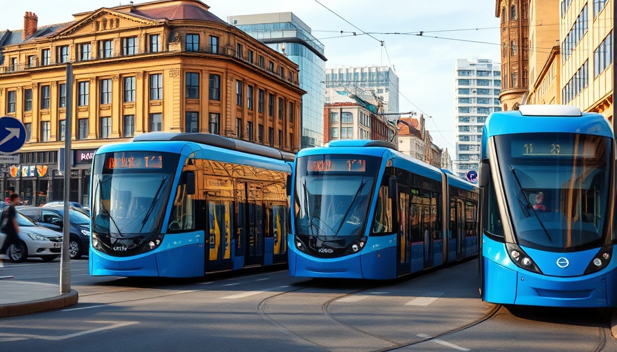 Birmingham property market boost with modern tram on city street.