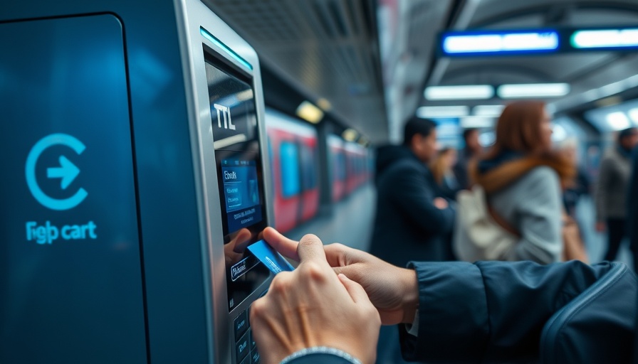 TfL card reader being used in an underground station.