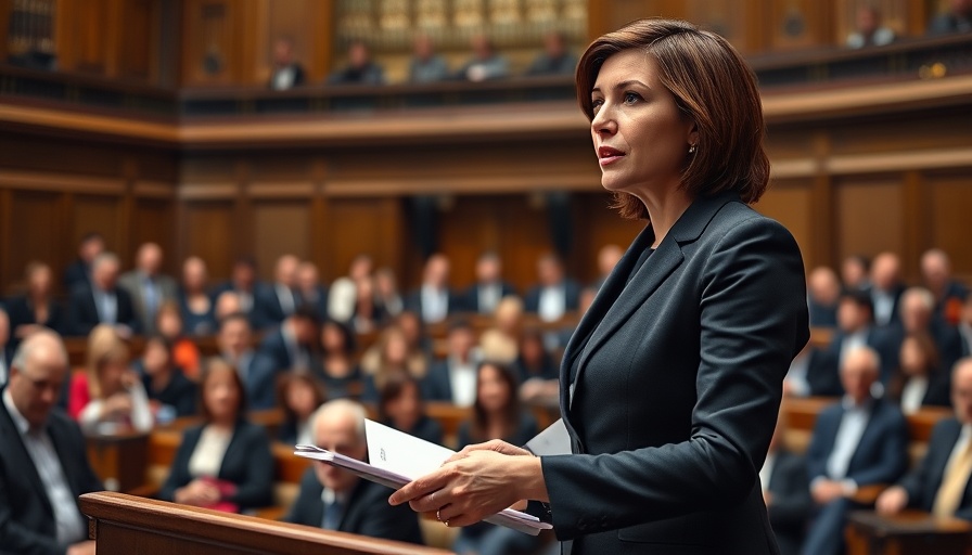 Government spending surge tax increases, female politician in parliament.