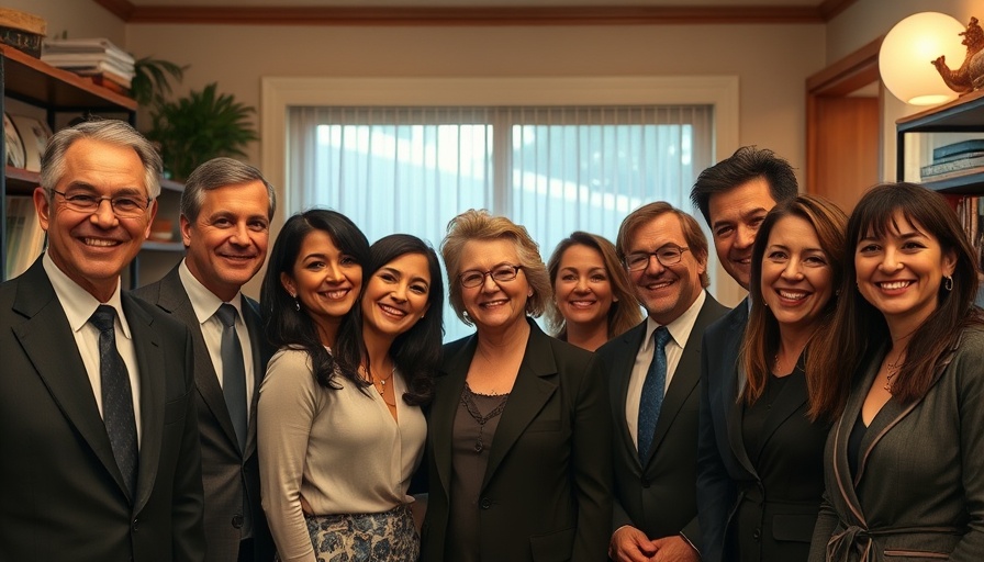 Group in formal attire smiling in a cozy room, Roger Lloyd Pack Harry Potter