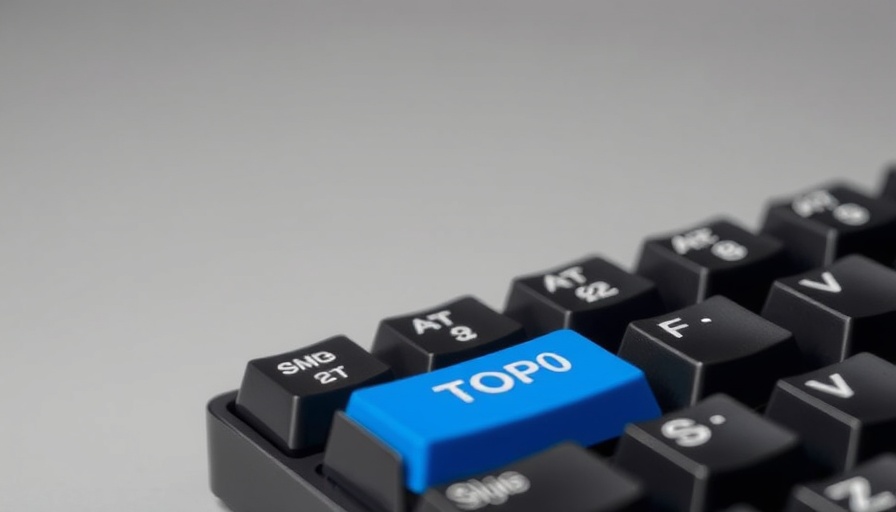 Close-up of keyboard with blue 'TOP 10' key, related to Mortgage Broker Insights 2025.