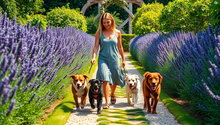 Woman walking dogs on a garden path - Is Rover Worth It