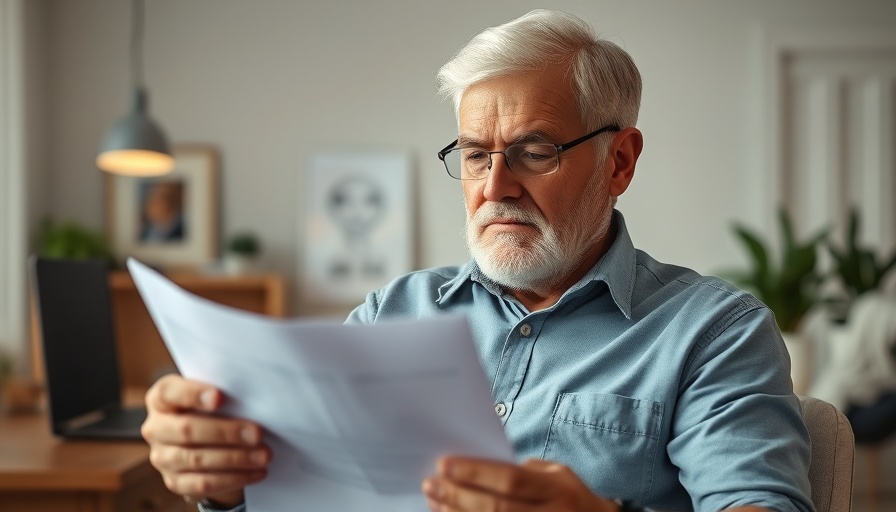 Elderly man reading document about DWP weekly benefits.