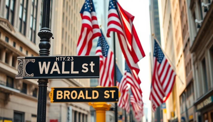 Wall St and Broad St signs with American flags, symbolizing 2008 financial crisis real estate collapse.