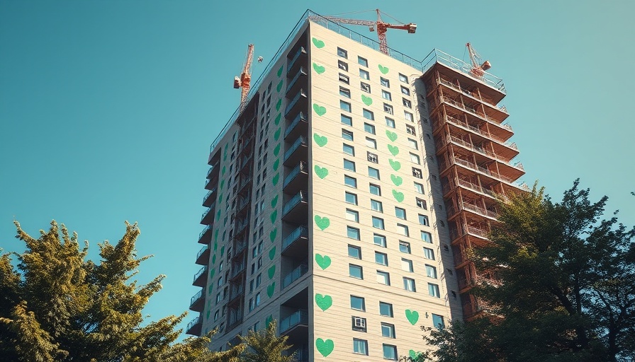 Grenfell Tower cladding with heart symbol, highlighting accountability.