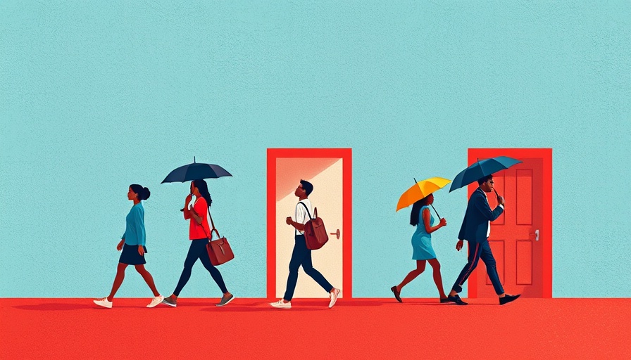 Abstract illustration symbolizing 2025 tech layoffs with contrasting colors.