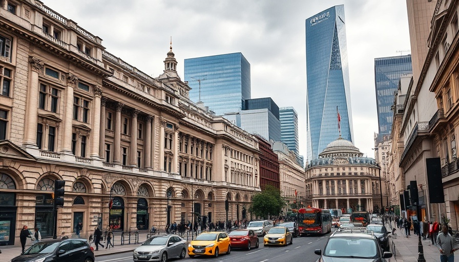 Central London financial district architecture reflecting interest rates impact on homeowners.