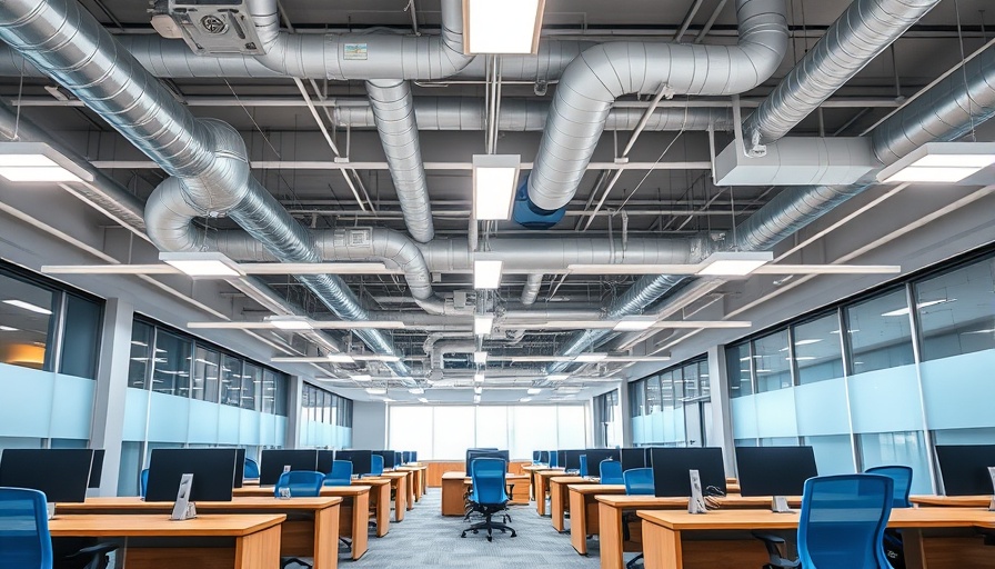 Modern office showing efficient ventilation for reducing heating costs.