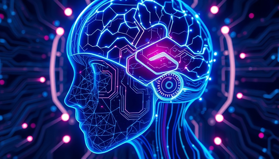 Futuristic AI brain with circuit patterns representing AI in marketing jobs