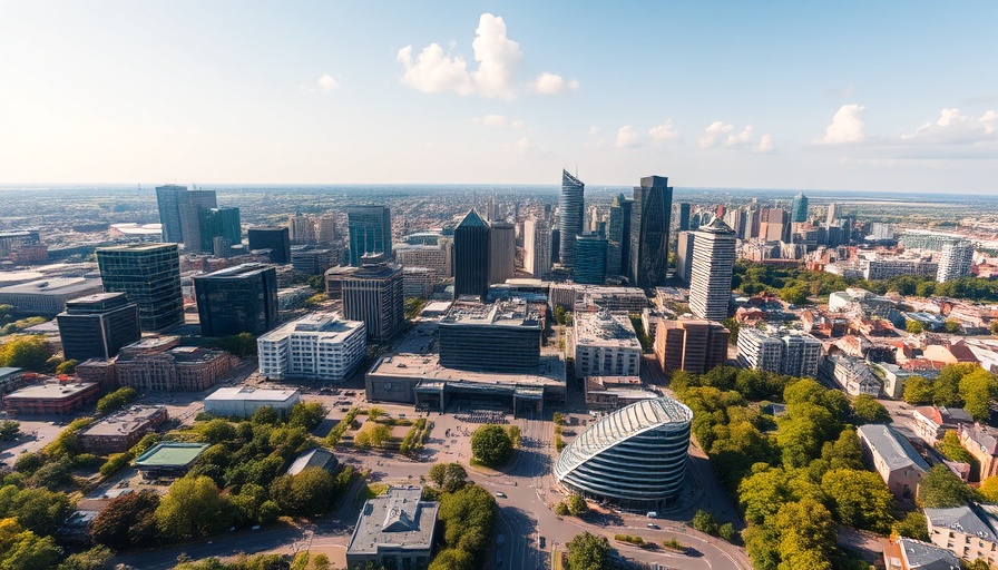 Aerial view of Manchester cityscape with skyscrapers for property investors.