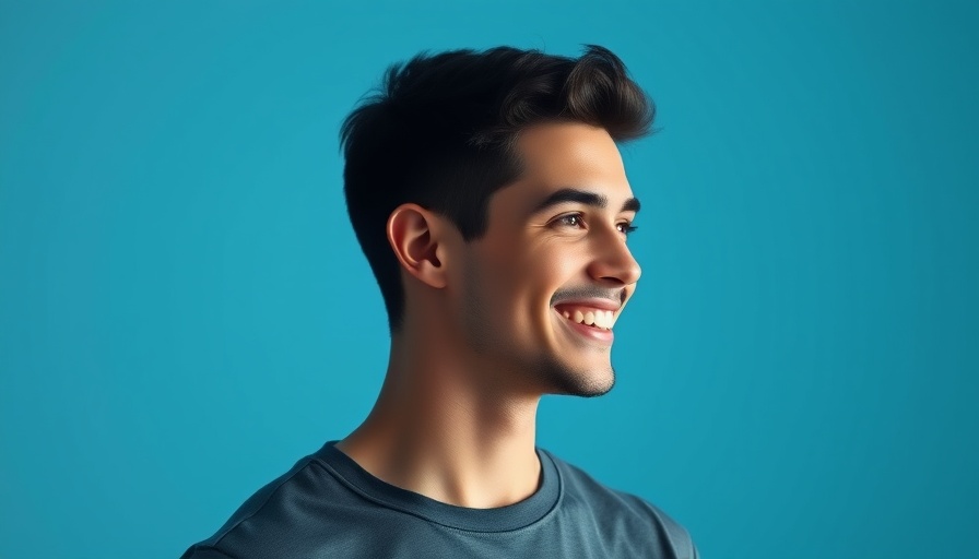 Gen Z wellness craze represented by smiling young man in soft light.