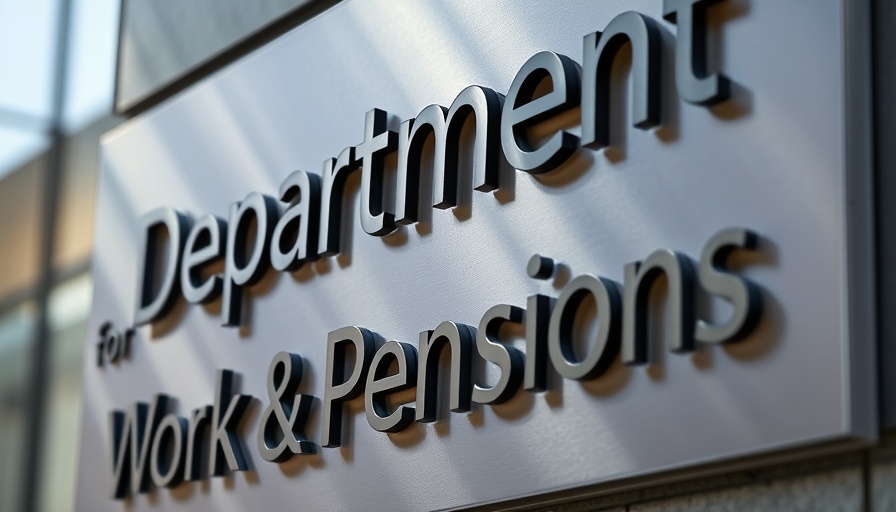 Department for Work & Pensions sign in London highlighting PIP applicants mental health.