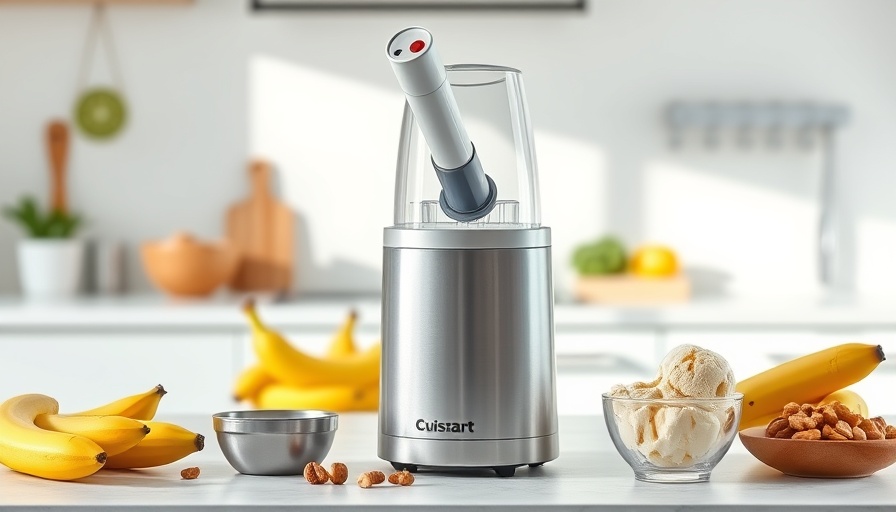 Cuisinart Freeze Wand Ice Cream Maker with ingredients in a modern kitchen.