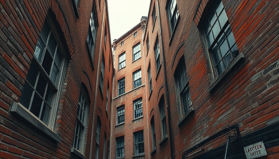 Old red brick building undergoing restoration in Midland Mill.