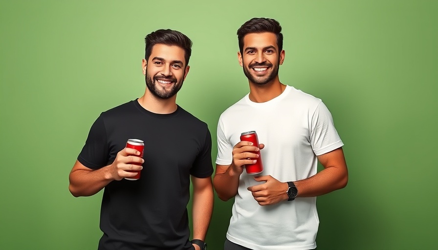 Confident men holding nootropics drink cans; Nootropics Drink Brand Funding.