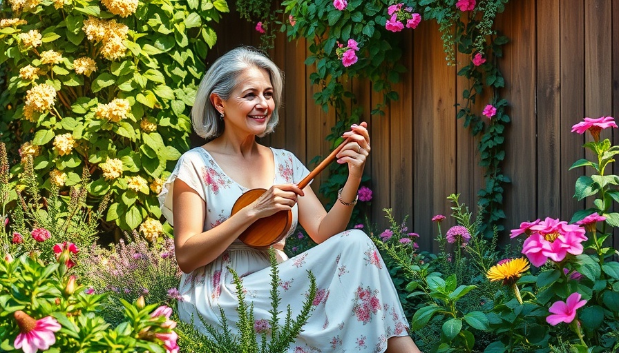 Woman at RHS Hampton Court Palace Garden Festival enjoying lush garden