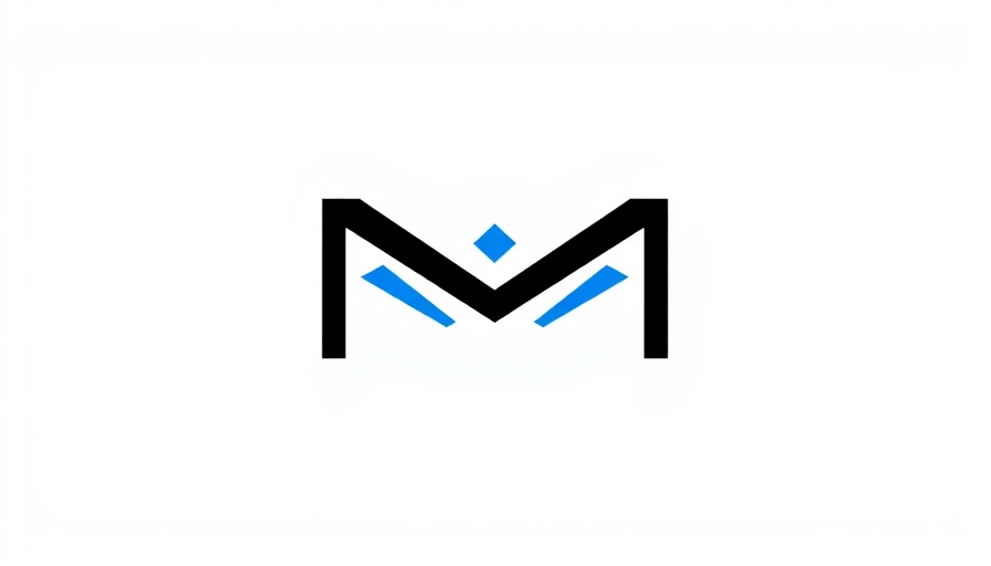 Minimalist black and blue logo design on white background.
