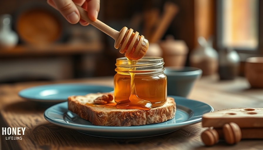 Person spreading world's most expensive honey on toast in a rustic kitchen.
