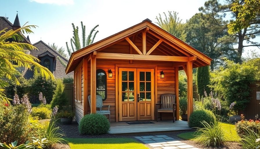 Garden room all-year-round solution in sunny garden setting.