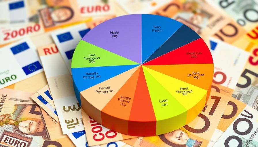 European startup funding rounds pie chart over euro notes.
