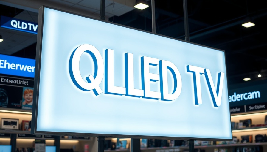 QLED TV sign in electronics store - Lower-Cost Quantum Dot Layer for QLEDs.