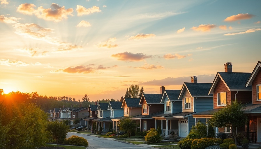 Sunset view of the best commuter town for young homeowners.