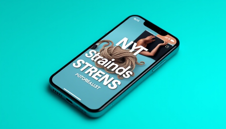 NYT Strands puzzle interface on a smartphone screen, sleek design.