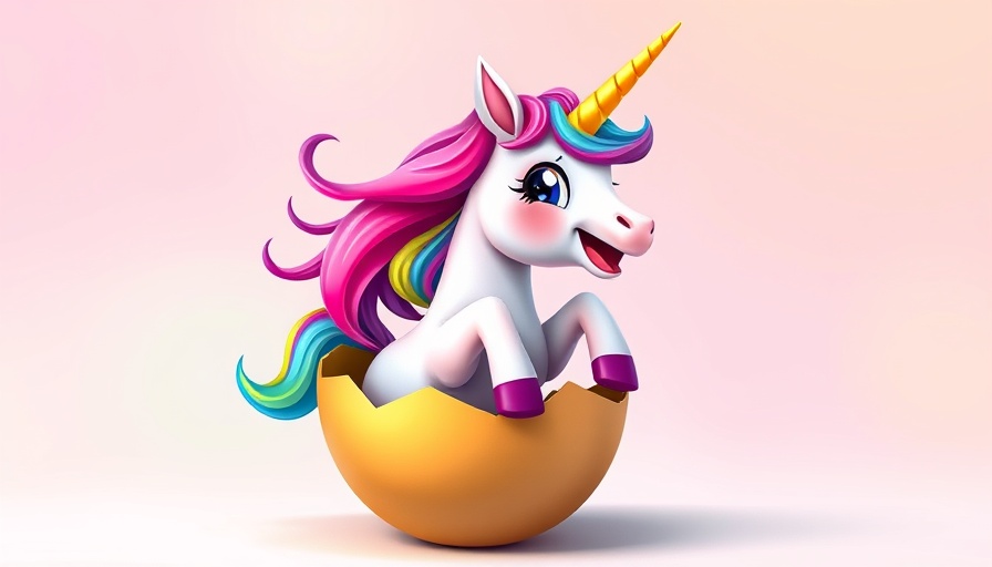 New tech unicorns 2025 symbolized by a unicorn hatching from an egg.
