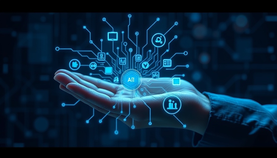 Futuristic AI circuitry from outstretched hand, brokers fear AI job takeover.