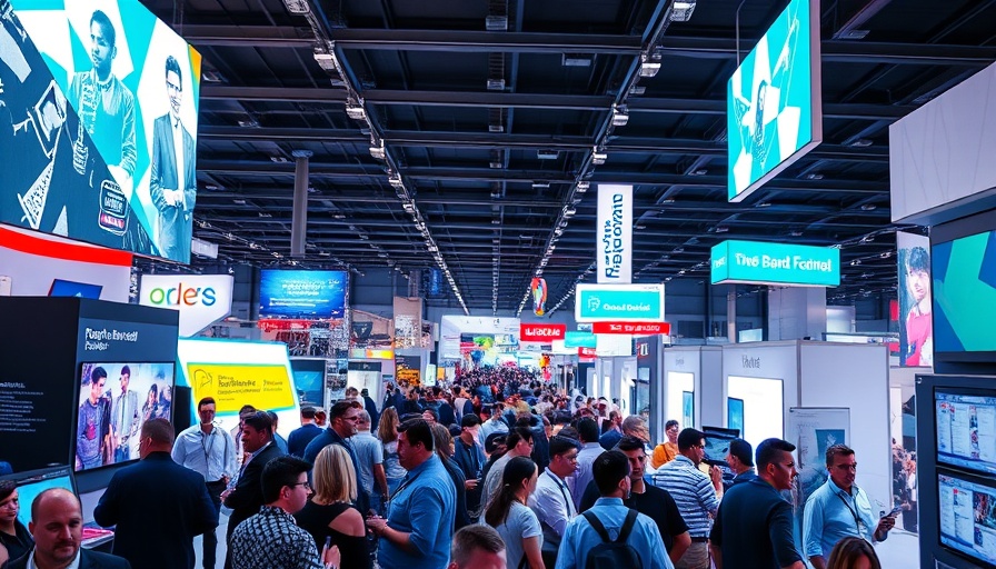 Crowded trade show at innovation park with startups, ISE 2026.