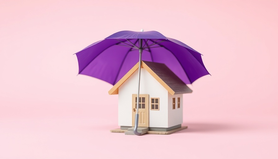 Non-standard home insurance concept with house and umbrella.