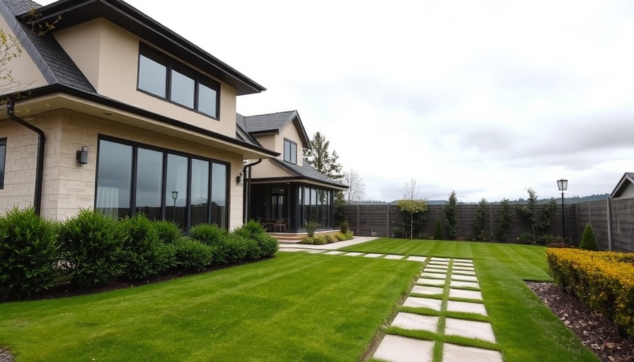 Modern home with lush lawn showcasing hosepipe ban loophole for lawns.