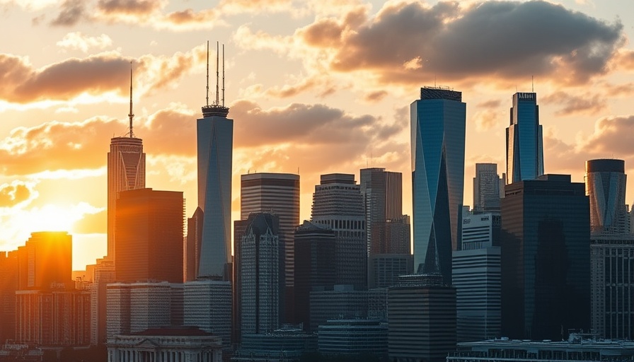 Golden sunset over city skyline, illustrating Goldman Sachs rate cut forecast.