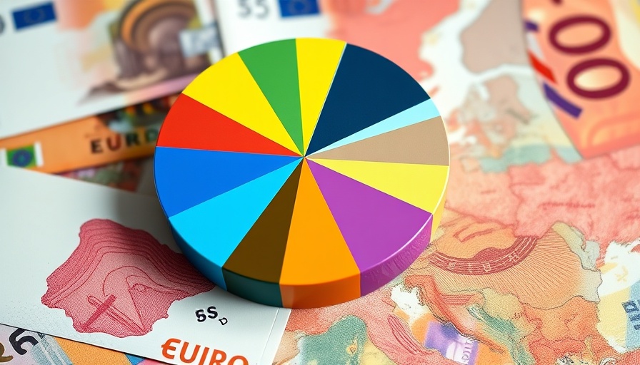 Pie chart showing European startup funding rounds over Euro bills.