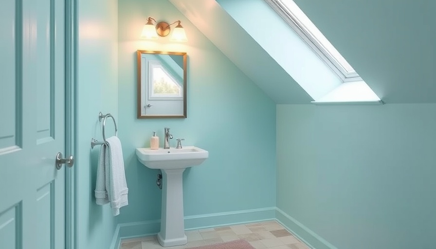 Aqua-painted bathroom with pedestal sink, no window, cozy.