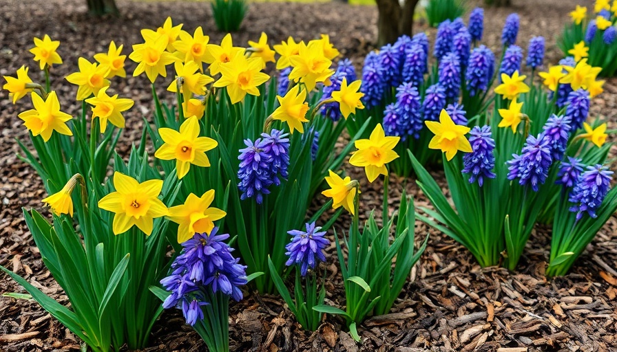 Vibrant spring garden showcasing benefits of mulching during hosepipe ban.