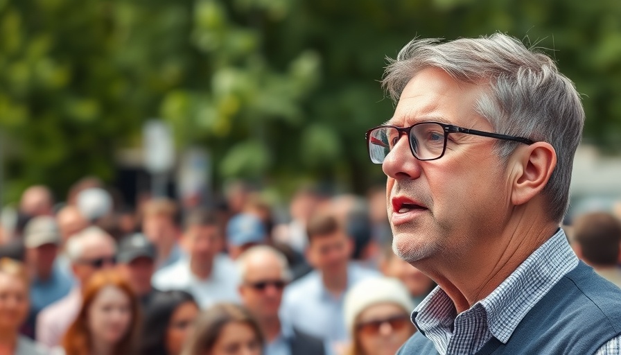 Middle-aged man with crowd at event, related to Luxury Lodge Estates investment claims misleading.