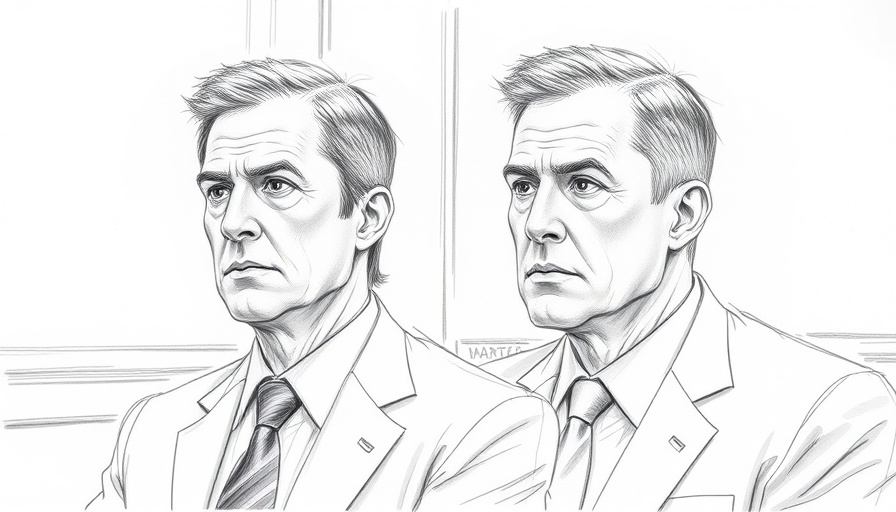 Courtroom sketch related to Suitcase Killer case in London.
