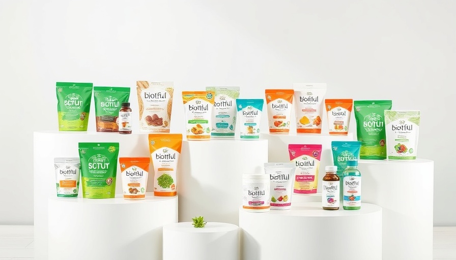 Biotiful Gut Health products displayed in vibrant packaging.