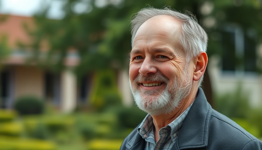 Smiling middle-aged man outdoors with Precise loan limits context