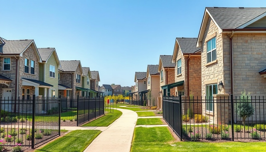 Row of modern suburban homes suggesting financial stability.