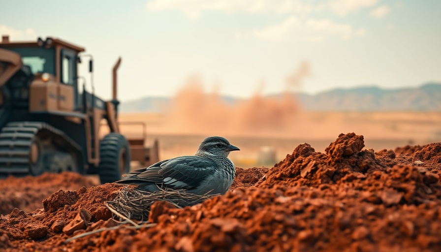 Bird nesting near construction site highlighting landfill tax impact.