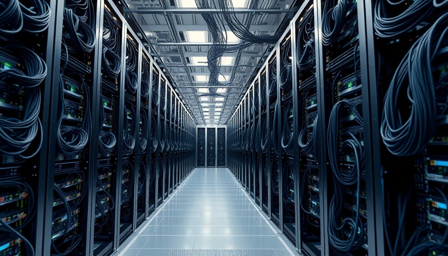 Modern data center with server racks, showcasing surplus computing power strategy.