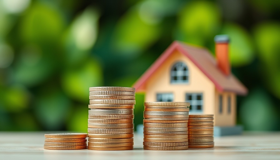 Coins and model house symbolizing Bank of Ireland mortgage lending decline.
