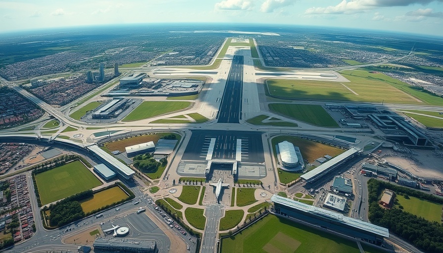 Heathrow third runway expansion aerial view showcasing airport infrastructure.
