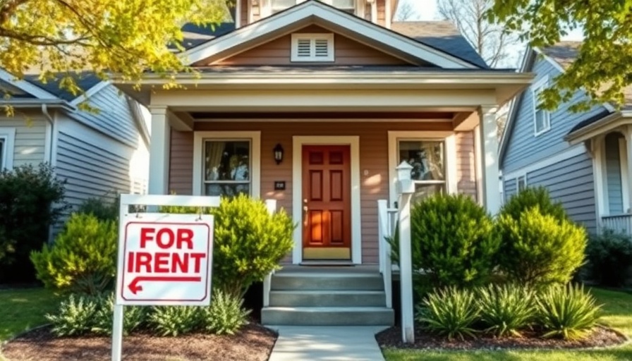 Charming suburban home with 'For Rent' sign, highlighting property investment.