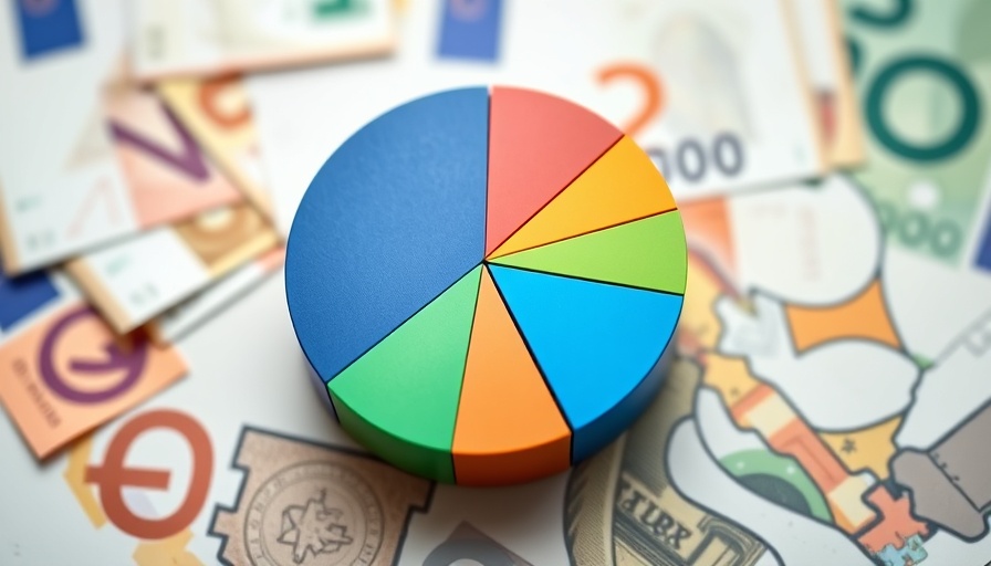 European startup funding rounds pie chart with Euro notes.