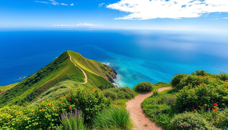 Scenic coastal walk near London with ocean view.